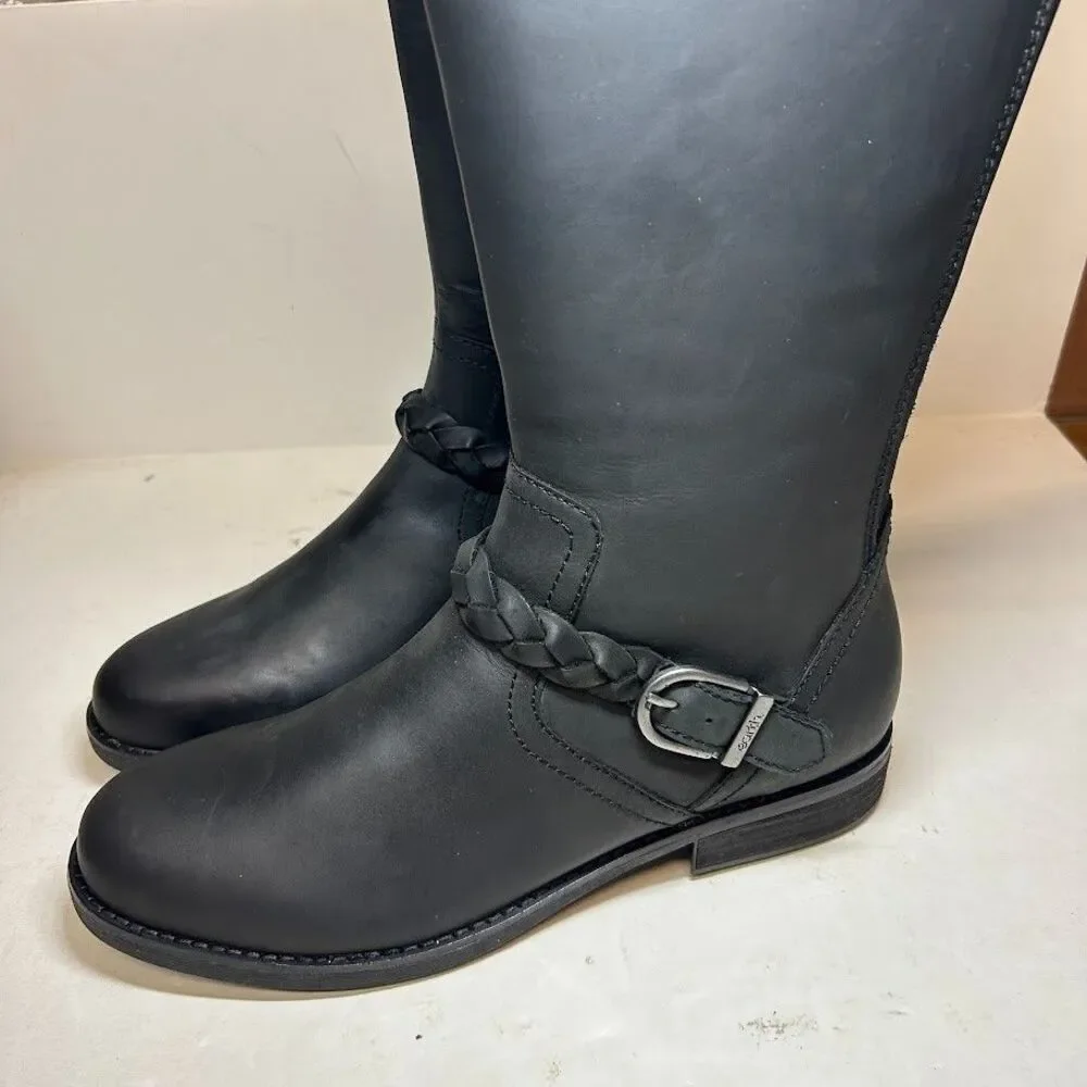 Earth Womens 10 M Black Zip Up Knee High Riding Boots DISPLAY QV9
